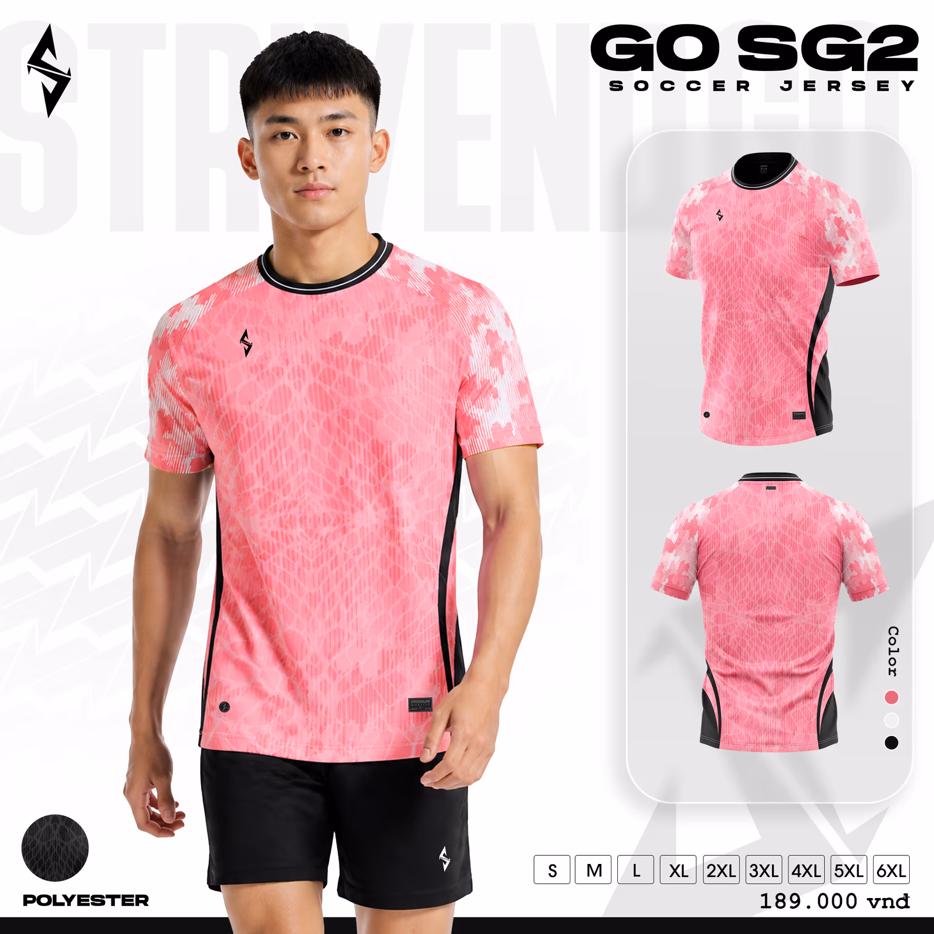 Bộ quần áo bóng đá Strivend GO SG02 Hồng