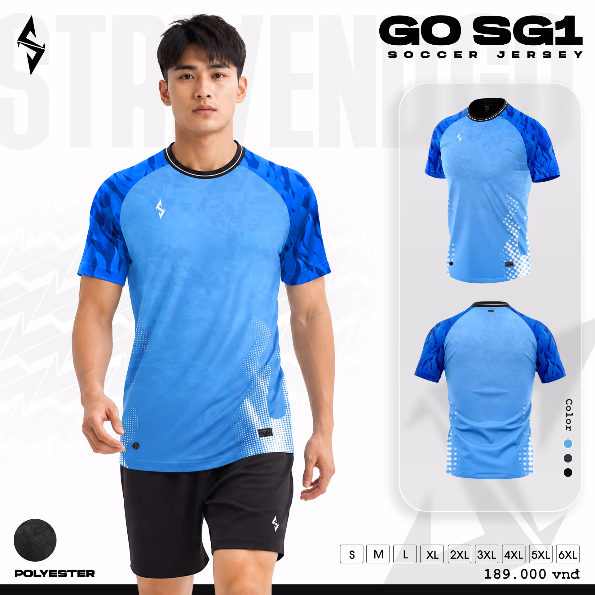 Bộ quần áo bóng đá Strivend GO SG01 Xanh Ya
