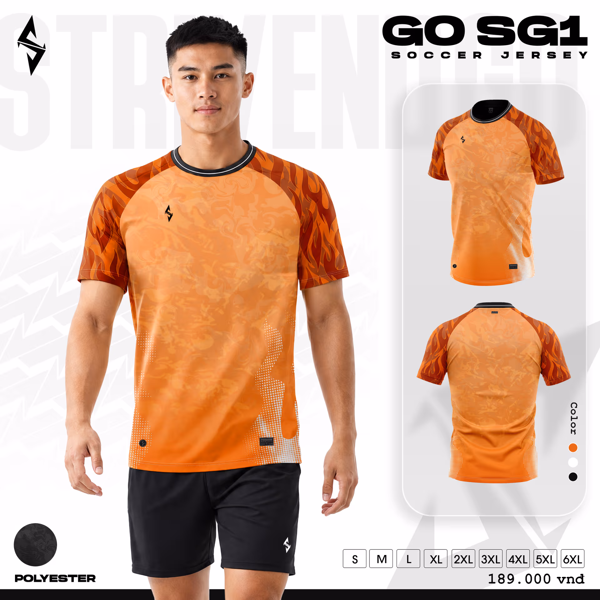 Bộ quần áo bóng đá Strivend GO SG01 Cam