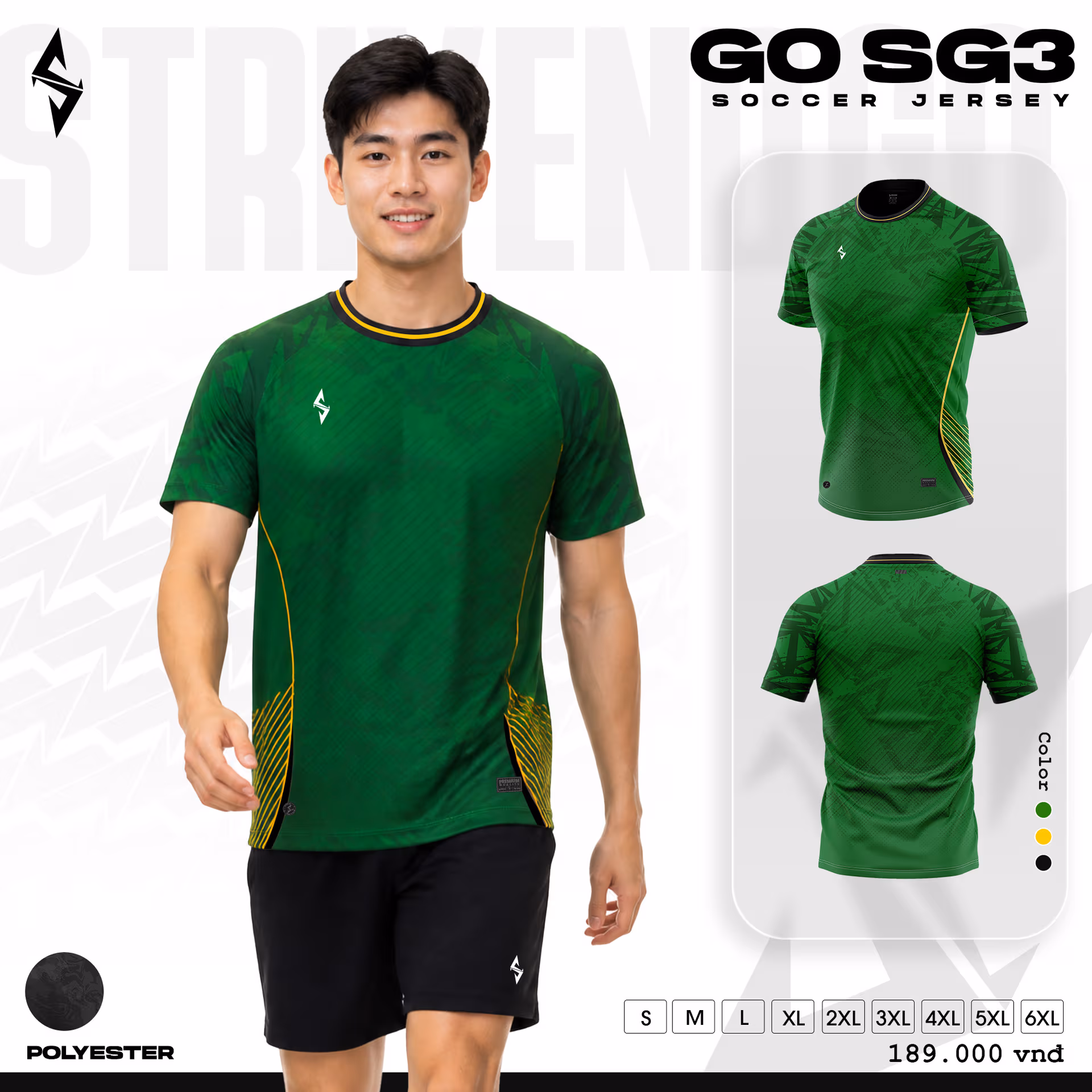 Bộ quần áo bóng đá Strivend GO SG03 Xanh Lá