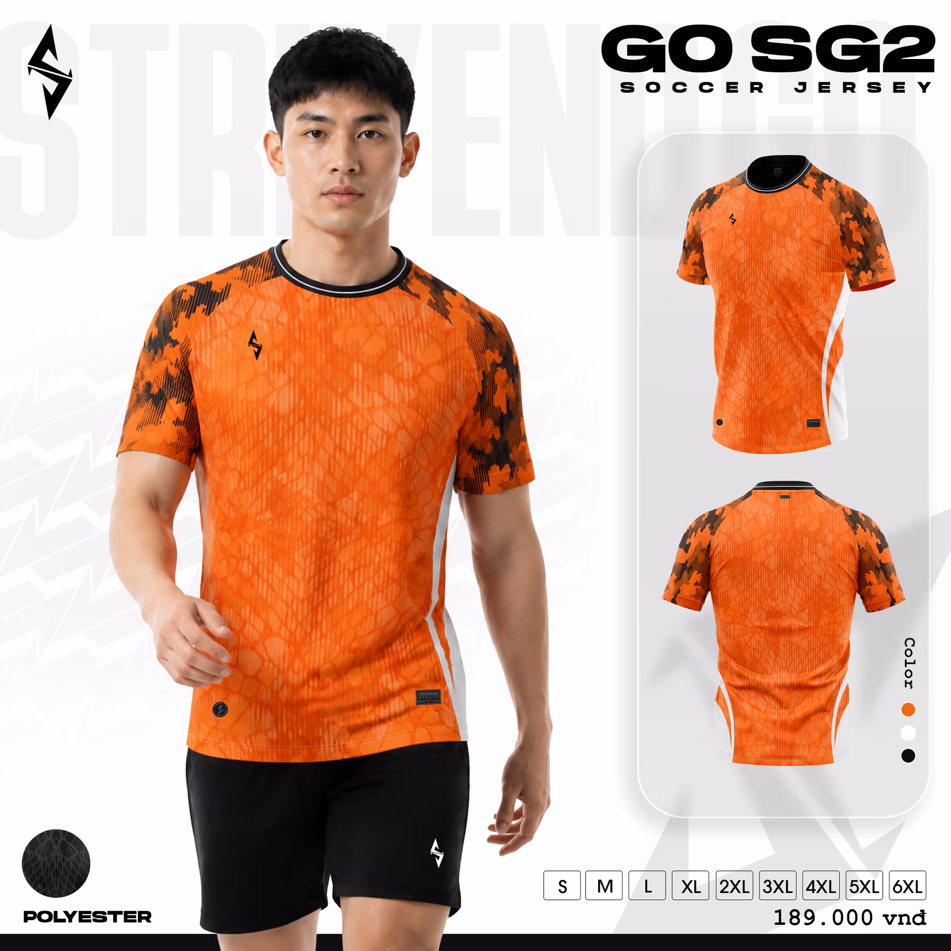 Bộ quần áo bóng đá Strivend GO SG02 Cam