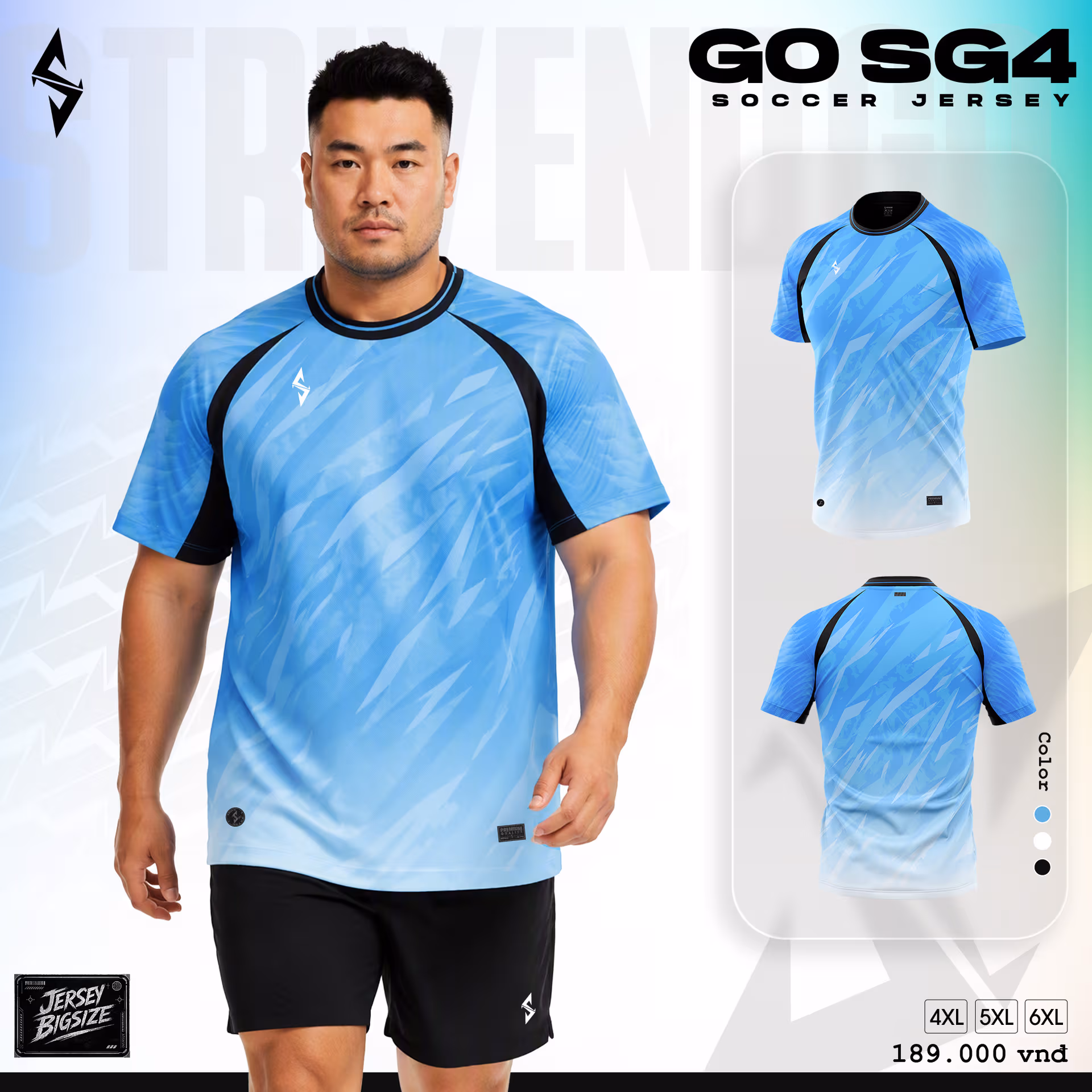 Bộ quần áo bóng đá Strivend Go Big Size SG04 Xanh Ya