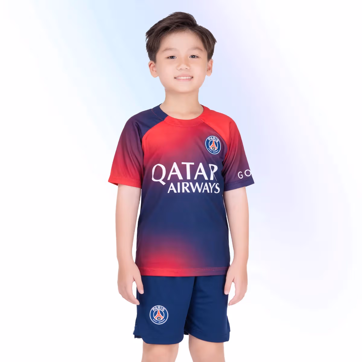Bộ Quần Áo Bóng Đá Kid CLB Strivend PSG Đỏ Xanh SS24