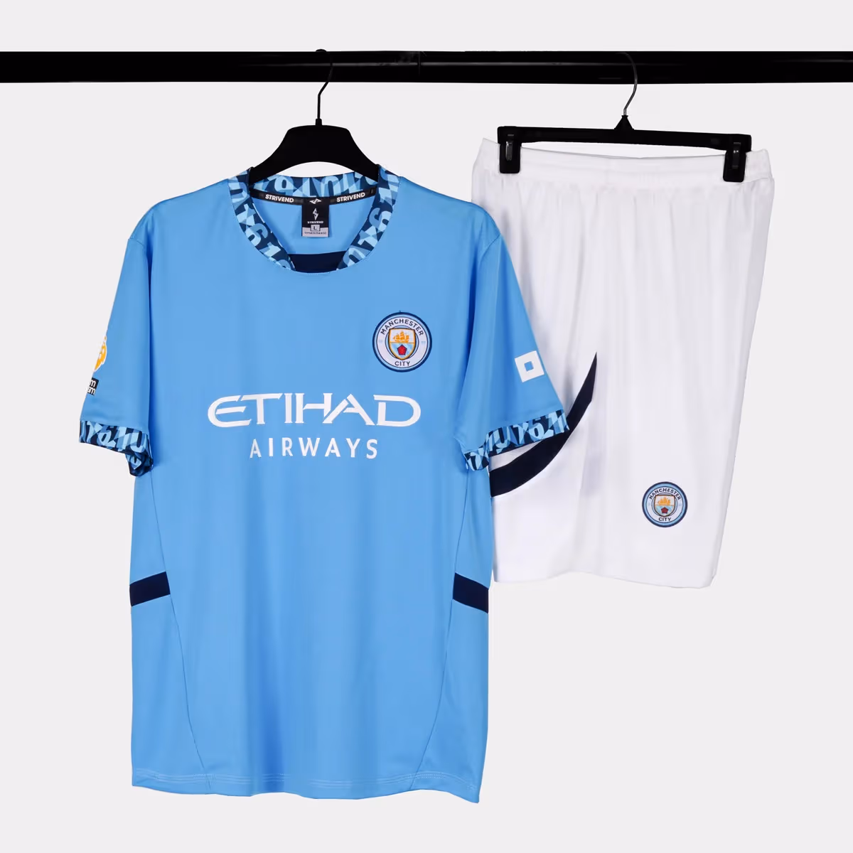 Bộ Quần Áo Bóng Đá Strivend Manchester City Xanh 24/25