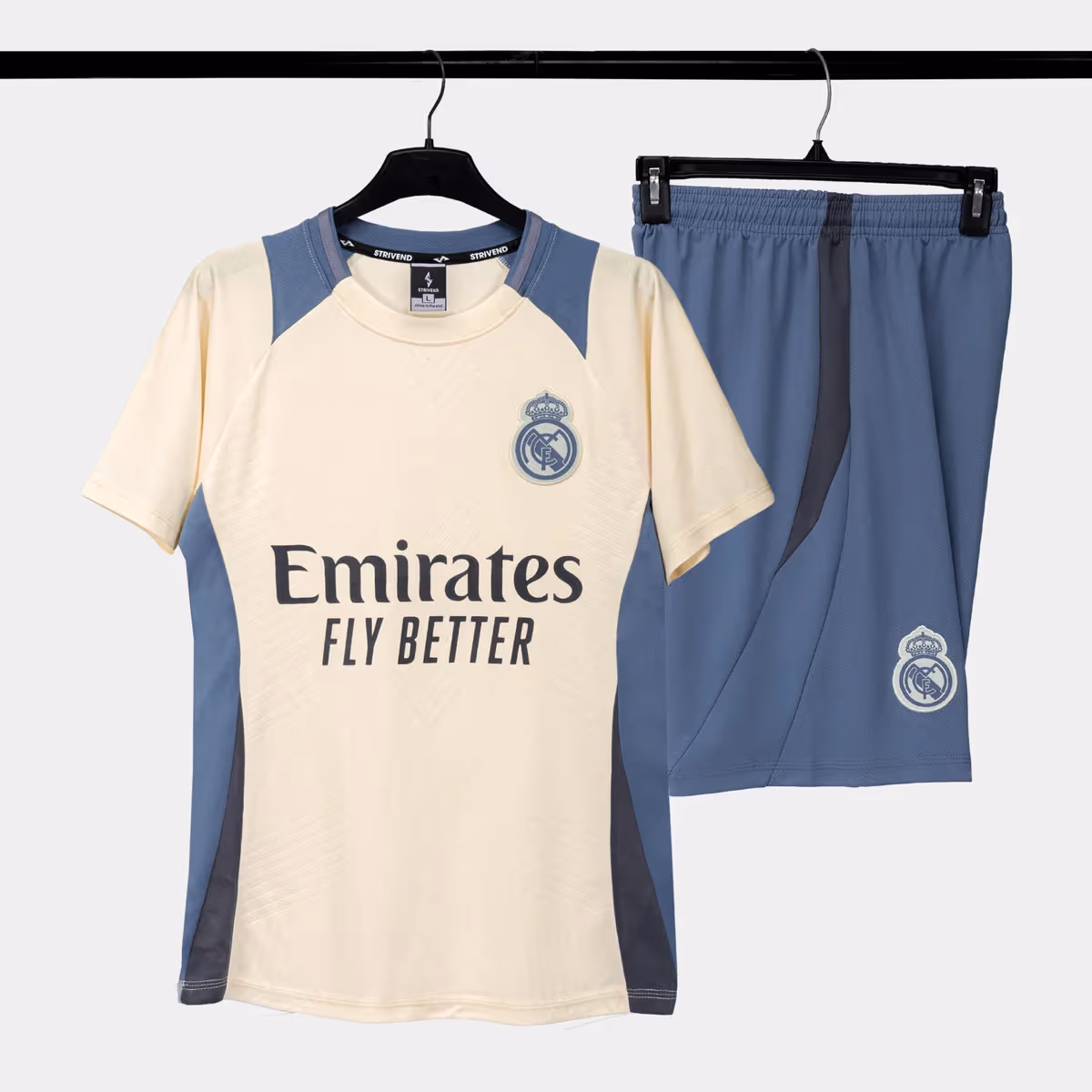 Bộ Quần Áo Bóng Đá Strivend Real Madrid Training C1 Kem 24/25