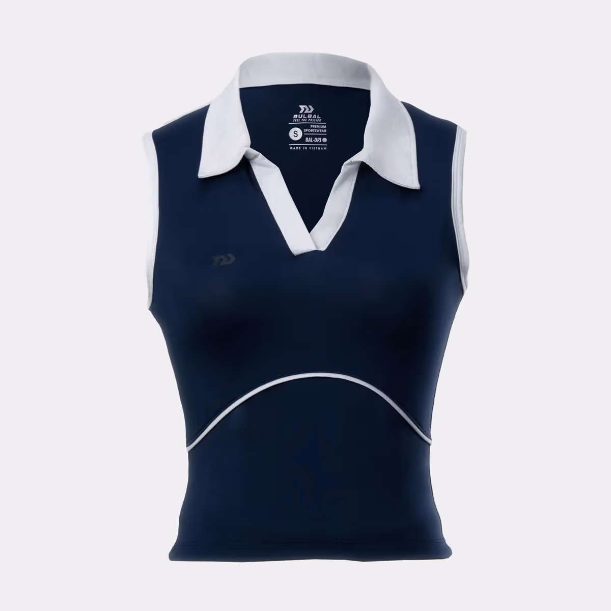 Áo croptop Bulbal Topsy V Navy Trắng